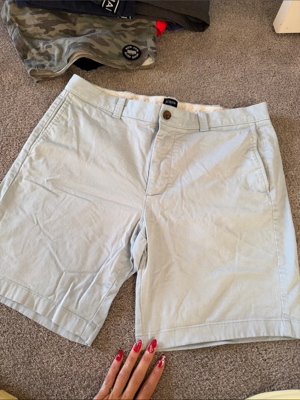 J. Crew Men’s Pale Blue Flat Front Chino Shorts